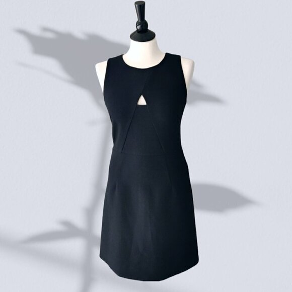 Milly A-Line Peekaboo Mini Sheath Dress in Black Size 4 - Picture 1 of 7